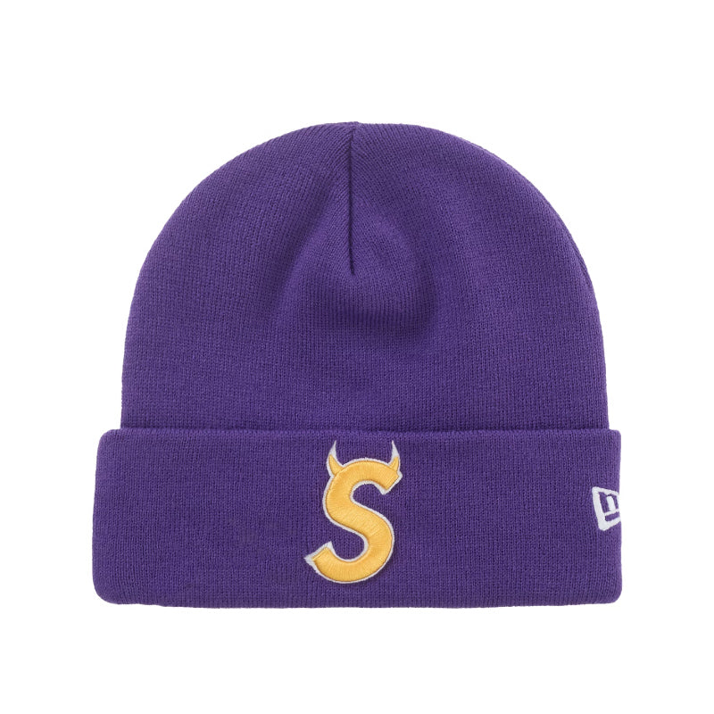 Supreme New Era Devil S Logo Beanie Purple