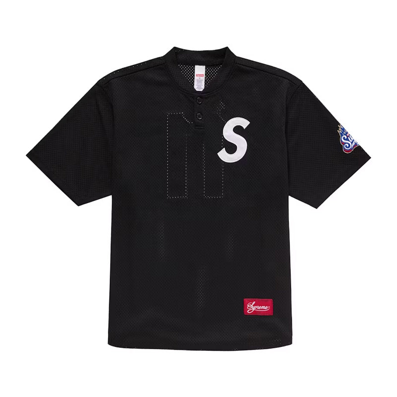Supreme S Logo Baseball Henley (SS25) Black