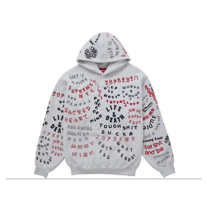 Supreme Too Deadly Hooded Sweatshirt Ash Grey
