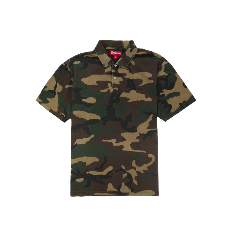 Supreme Washed Camo Polo Woodland Camo