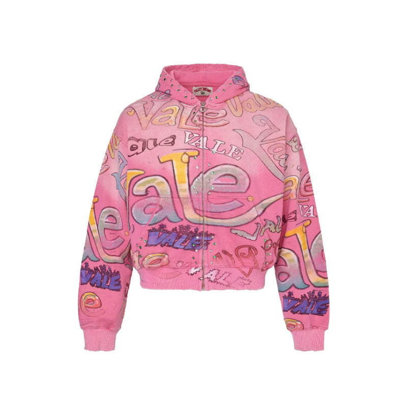 Vale Forever Bubblegum Zip Up Hoodie Pink