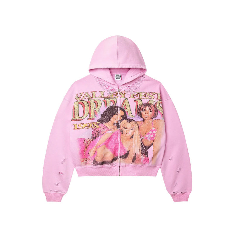 Vale Forever Dreams Zip Up Hoodie Pink