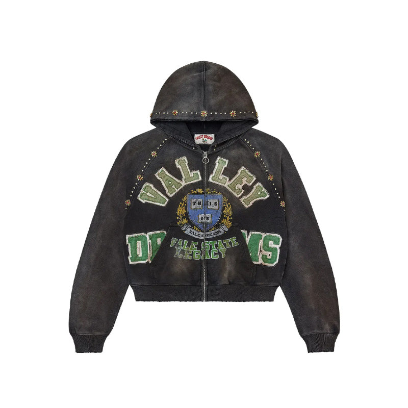 Vale Forever Gem Zip Up Hoodie 'Black'