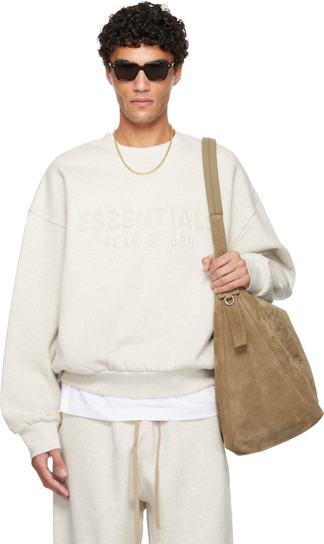 FEAR OF GOD ESSENTIALS Logo-Embossed Cotton-Blend Jersey CrewneckGrey