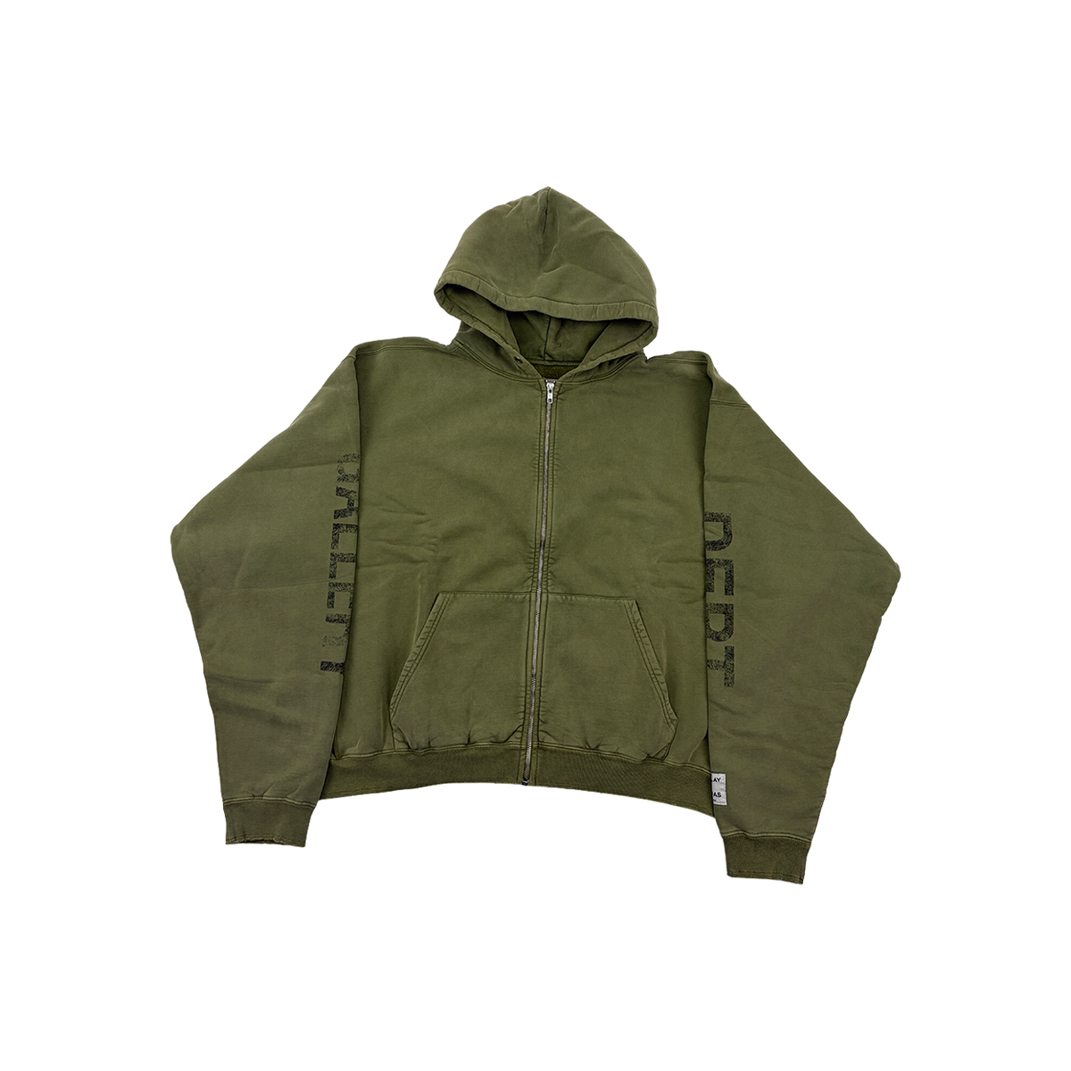 Gallery Dept. 90's Logo Zip Up Hoodie 'Olive'