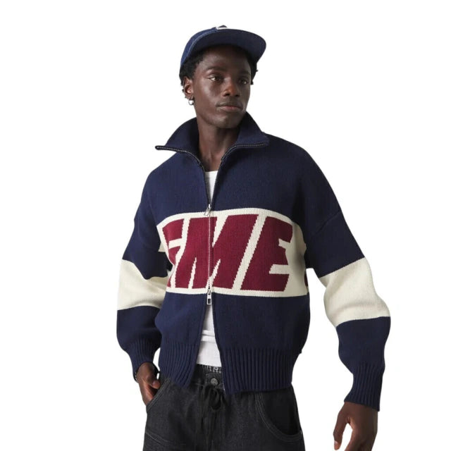 Eme Studios Thrill Navy Zipper Knit