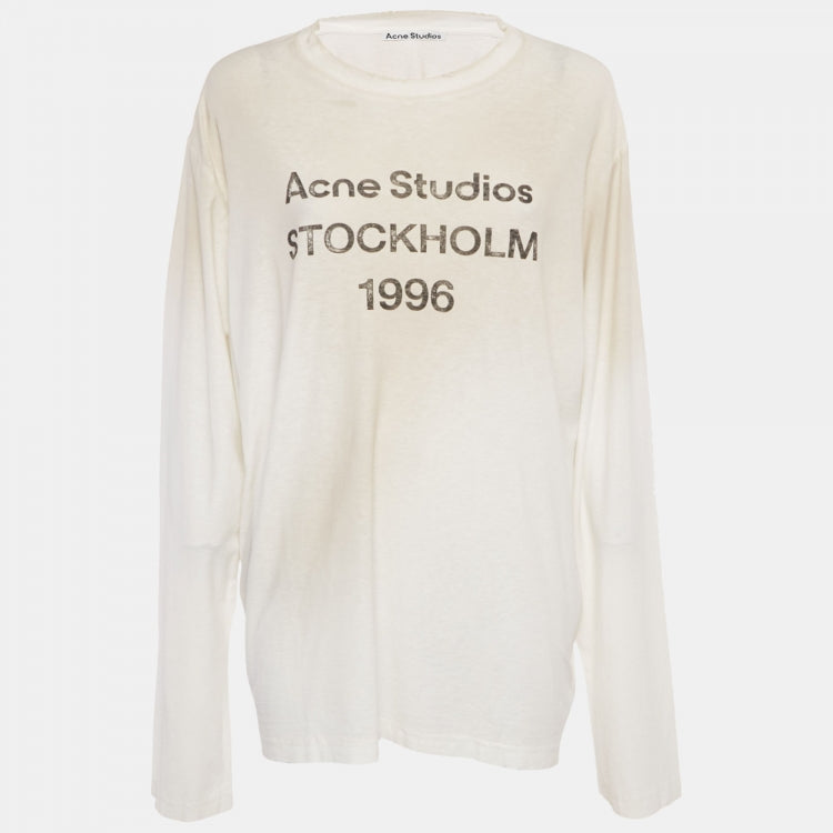 Acne Studios Cream Cotton & Hemp Long Sleeve T-Shirt